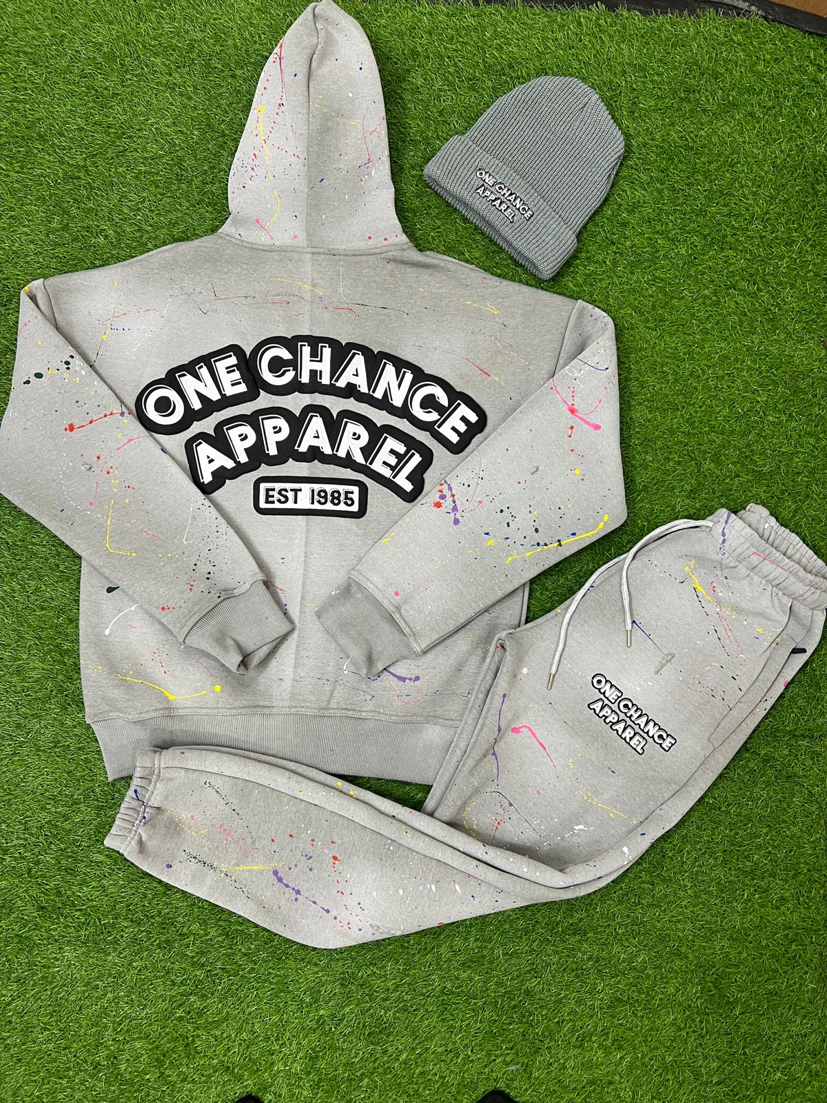 Splatter Sweatsuit Gray