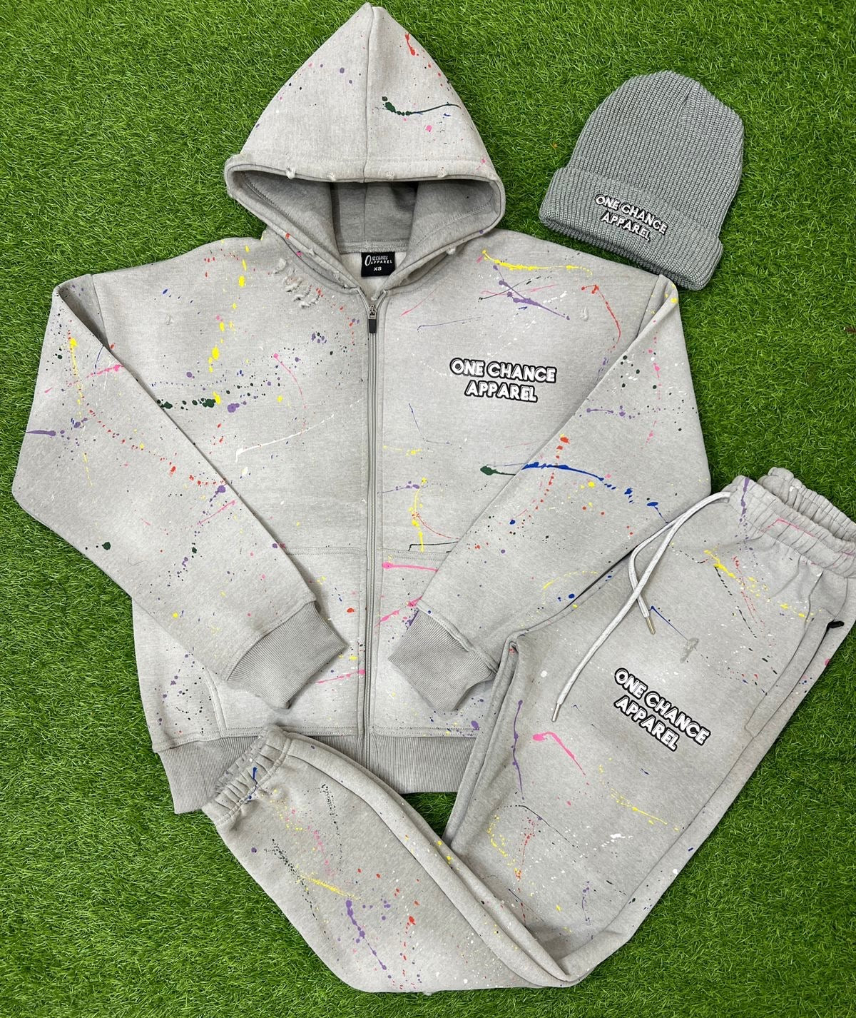 Splatter Sweatsuit Gray